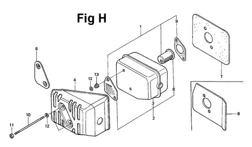 Fig-7 Diagram and Parts List for GXV120 Type A1LA Honda Engine