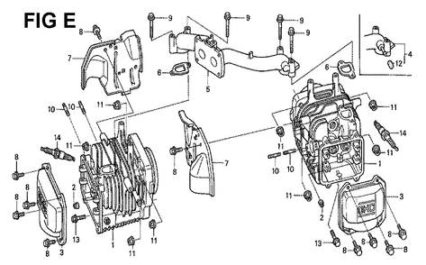 Fig-2 Diagram and Parts List for GXV530 Type PXA1 Honda Engine
