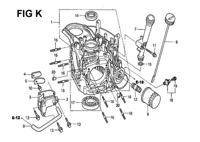 Fig-1 Diagram and Parts List for GXV530 Type JXA3 Honda Engine