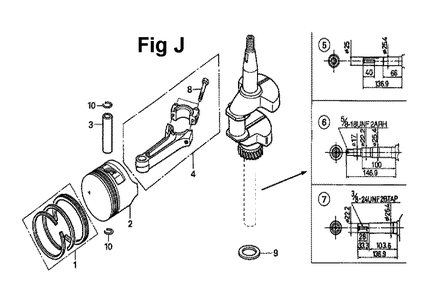 Fig-7 Diagram and Parts List for GXV160UA1 Type A1T Honda Engine