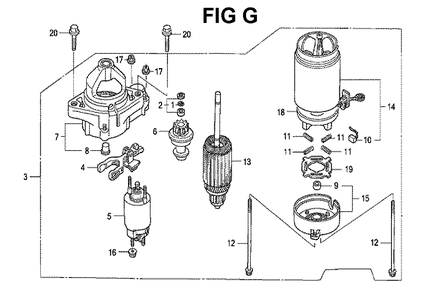 Fig-3 Diagram and Parts List for GXV530 Type JXA3A Honda Engine