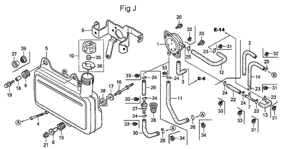 Fig-10 Diagram and Parts List for GC160 Type WME2 Honda Engine