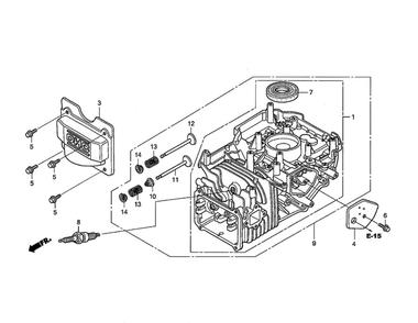 Cylinder Barrel Diagram and Parts List for GCV160-LAOS3B  Honda Engine