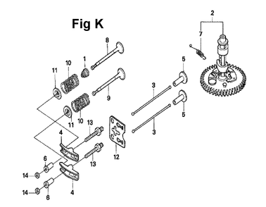 Fig-10 Diagram and Parts List for GXV160A1 Type N12 Honda Engine