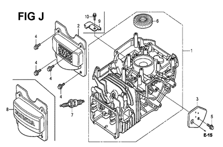 Fig-10 Diagram and Parts List for GCV190LA Type BHH Honda Engine