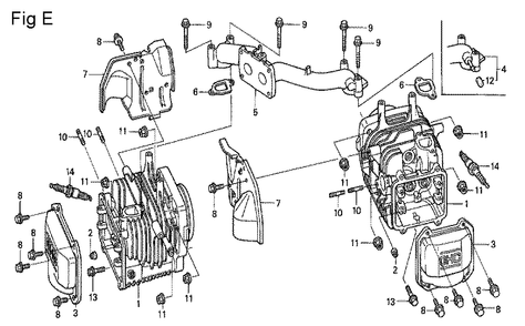 Fig-5 Diagram and Parts List for GCV530 Type QEA Honda Engine