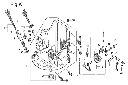 Fig-11 Diagram and Parts List for GCV160LA Type N5AF Honda Engine