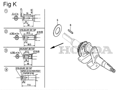 Fig-11 Diagram and Parts List for GS190A Type QBU Honda Engine
