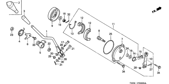Change Lever-Brake Diagram and Parts List for HP400K3 (Type  BA/C)(NAA-2800448 - 9999999) Honda Lawn Tractor Accessories