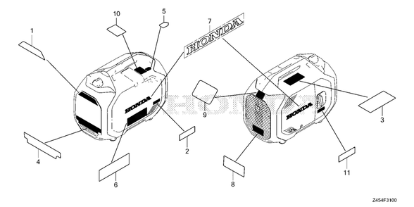 Part Location Diagram of 87531-Z45-000 Honda Mark, Honda