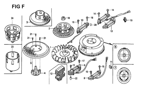 Fig-2 Diagram and Parts List for GXV340 Type DN Honda Engine