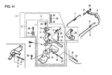 Fig-1 Diagram and Parts List for GX160U1 Type QCL Honda Engine