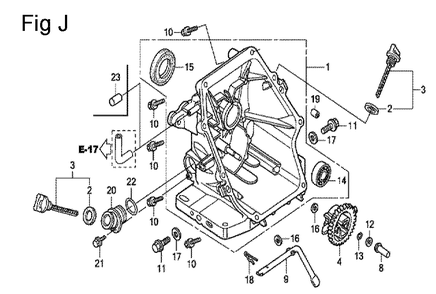 Fig-10 Diagram and Parts List for GC160 Type QHP7 Honda Engine