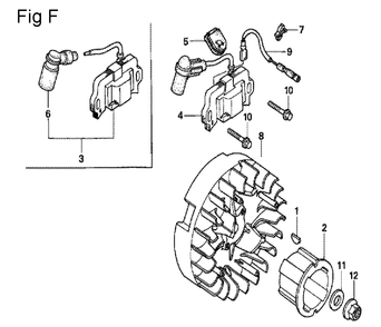 Fig-6 Diagram and Parts List for GX100U Type BE14 Honda Engine