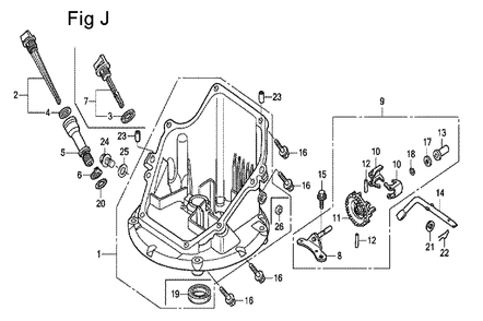 Fig-10 Diagram and Parts List for GCV160A Type A2R Honda Engine