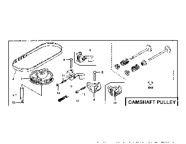 Camshaft pulley Diagram and Parts List for GCV160-LAOS3A  Honda Engine