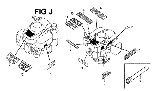 Fig-10 Diagram and Parts List for GVX160H2 Type A1S Honda Engine