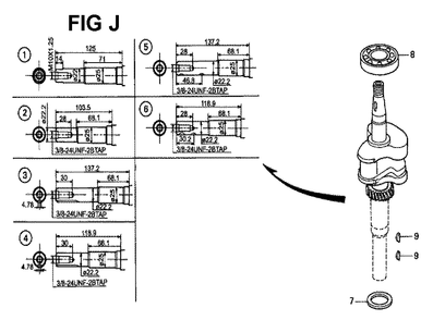 Fig-12 Diagram and Parts List for GXV120 Type A21 Honda Engine