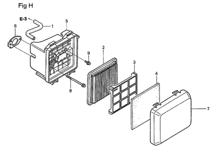 Fig-8 Diagram and Parts List for GSV190A Type A1A Honda Engine