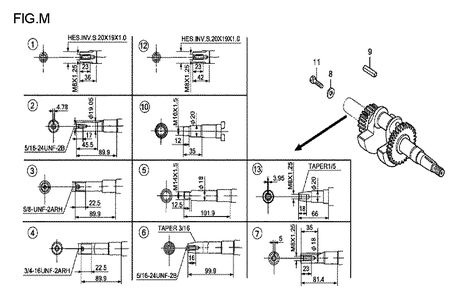 Fig-13 Diagram and Parts List for GX120T1 Type TXBR Honda Engine
