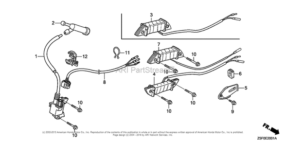 Ignition Coil (2) Diagram and Parts List for GX240U2 (typeQA2)(GCBPK-1000001) Honda Engine