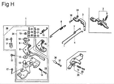 Fig-10 Diagram and Parts List for GX200 Type VX Honda Engine