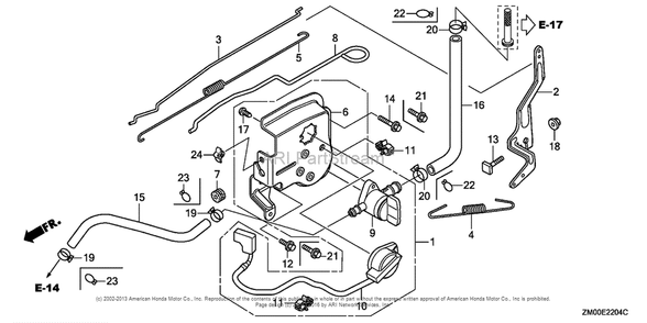 Control (4) Diagram and Parts List for GCV160LA0 (typeN5BR)(GJARA-1000001) Honda Engine