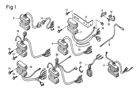 Fig-9 Diagram and Parts List for GCV530 Type EXA1 Honda Engine