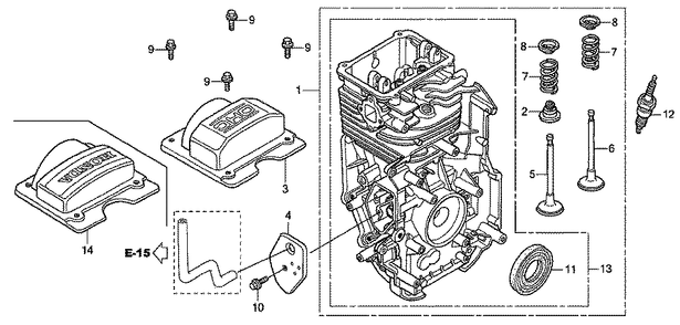 Fig-0 Diagram and Parts List for GC160LA Type DHAF Honda Engine