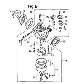 Fig-11 Diagram and Parts List for GXV140 Type MAD Honda Engine