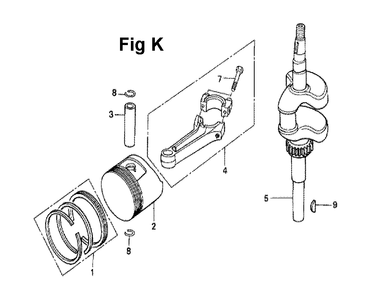 Fig-5 Diagram and Parts List for GXV120 Type SF Honda Engine