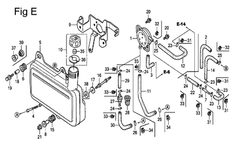 Fig-5 Diagram and Parts List for GC160 Type PXU Honda Engine