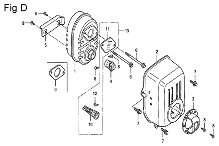 Fig-4 Diagram and Parts List for GC160A Type QFC Honda Engine