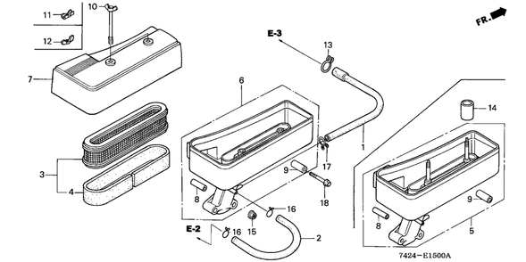 Air Cleaner Diagram and Parts List for HP400K3 (Type  BA/C)(NAA-2800448 - 9999999) Honda Lawn Tractor Accessories
