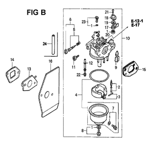 Fig-10 Diagram and Parts List for GXV160K1 Type SFSK Honda Engine