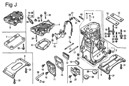 Fig-10 Diagram and Parts List for G100K2 Type SEP4 Honda Engine