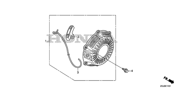 Recoil Starter (2) Diagram and Parts List for GXR120UT (Type QER)(GCCDT-2000001-9999999) Honda Engine