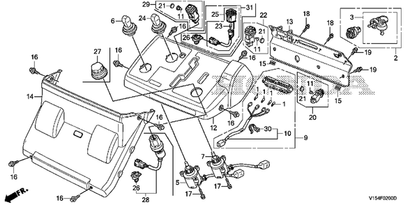 Part Location Diagram of 90123-V15-000 Honda Bolt, Control Panel