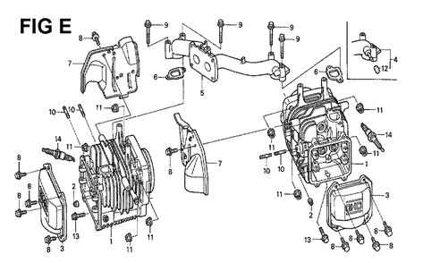 Fig-10 Diagram and Parts List for GXV530 Type QXU4 Honda Engine