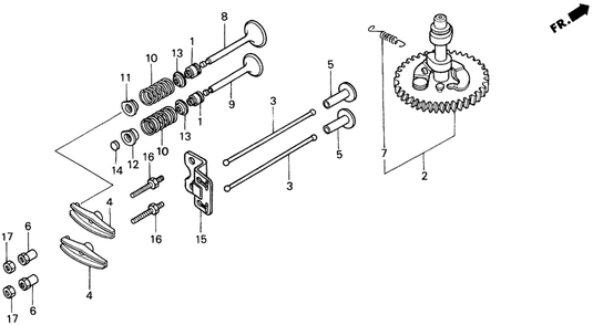 Camshaft-Valve Diagram and Parts List for H1011R (Type  SA)(MZAW-6000001 - 6100000) Honda Lawn Mower