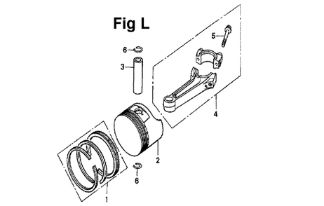 Fig-6 Diagram and Parts List for GXV140 Type N1 Honda Engine