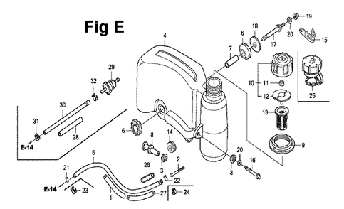 Fig-6 Diagram and Parts List for GXV160UH2 Type SFL Honda Engine