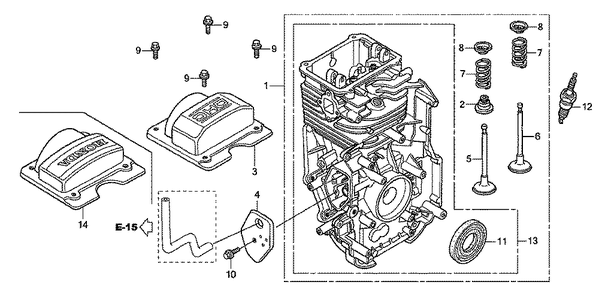 Fig-0 Diagram and Parts List for GC160LA Type QHC Honda Engine