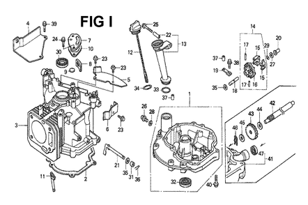 Fig-3 Diagram and Parts List for GXV140 Type MAH Honda Engine