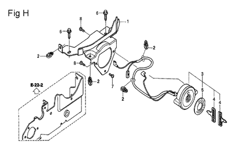 Fig-8 Diagram and Parts List for GCV160A Type E1A4 Honda Engine