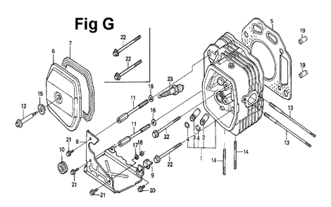 Fig-8 Diagram and Parts List for GXV270 Type DN Honda Engine