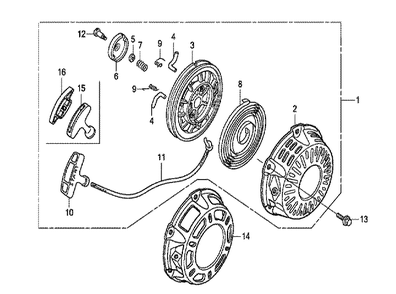 Fig-0 Diagram and Parts List for GX160UT1 Type QHQ4 Honda Engine