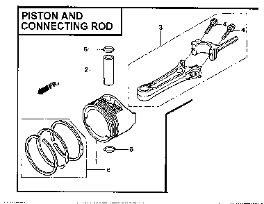 Piston and connecting rod Diagram and Parts List for GCV160-LAOS3A  Honda Engine