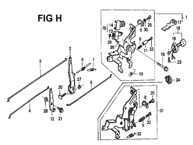 Fig-5 Diagram and Parts List for GXV340K2 Type DA Honda Engine