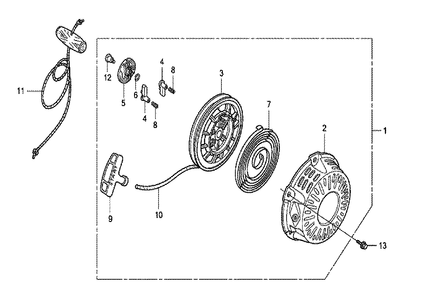 Fig-0 Diagram and Parts List for GX120K1 Type SSX4 Honda Engine